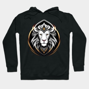 white lion face logo Hoodie